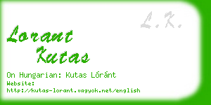 lorant kutas business card